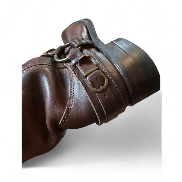 Brown Leather Frye Harness boots motorcycle - Picture 2 of 12